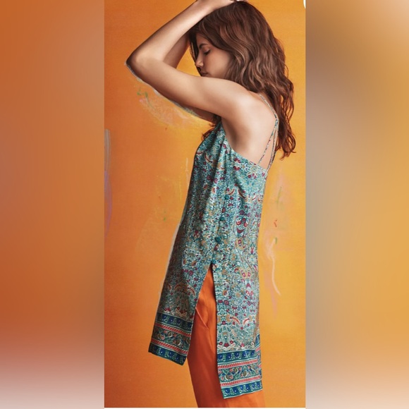 Anthropologie Maeve Meret Silk Tunic Blouse - Picture 4 of 10